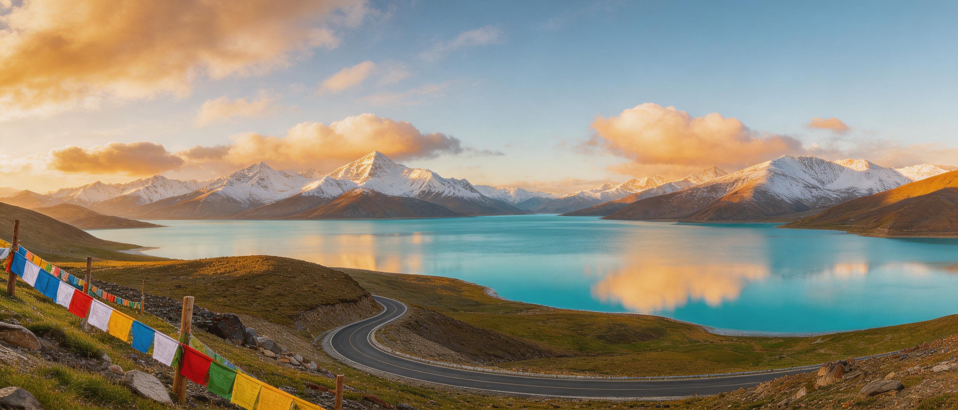 西藏旅行圣湖全景与高原摄影构图示例
